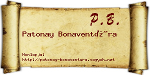 Patonay Bonaventúra névjegykártya